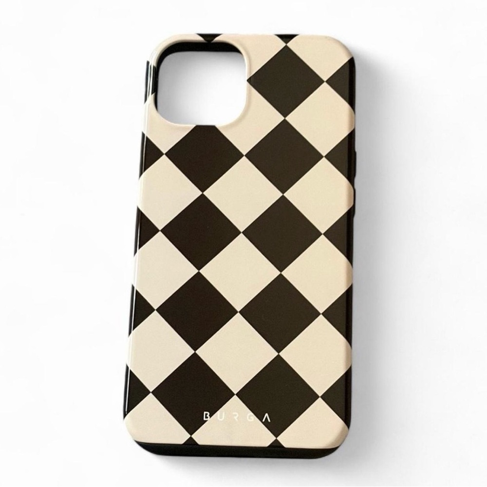Burga Black and Cream Checkered Phone Case